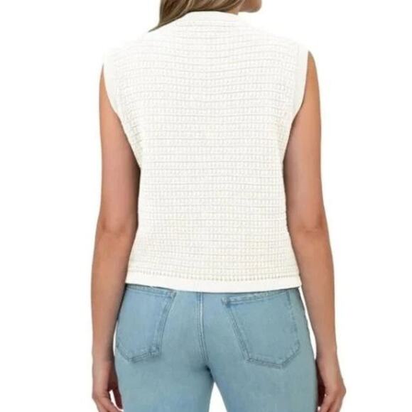 [BLANKNYC] Sleeveless Knit Vest Cardigan Color: Cream (Size S) - NWT - Picture 3 of 11